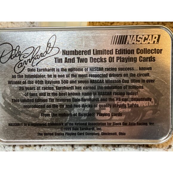 Dale Earnhardt Sr Naascar 1999 Limited Edition Tin Playing Card Complete Set - Picture 5 of 8